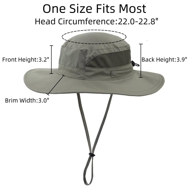 Connectyle Women's Summer Beach Hats Breathable Mesh Bucket Sun Hat Wide Brim UV Protection Fishing Hiking Hat Army Green - Image 3